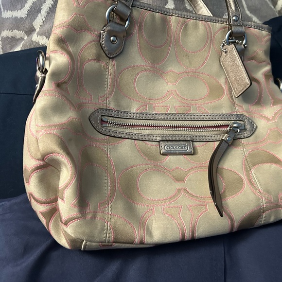 Pink and Gray Authentic coach purse - Picture 1 of 5